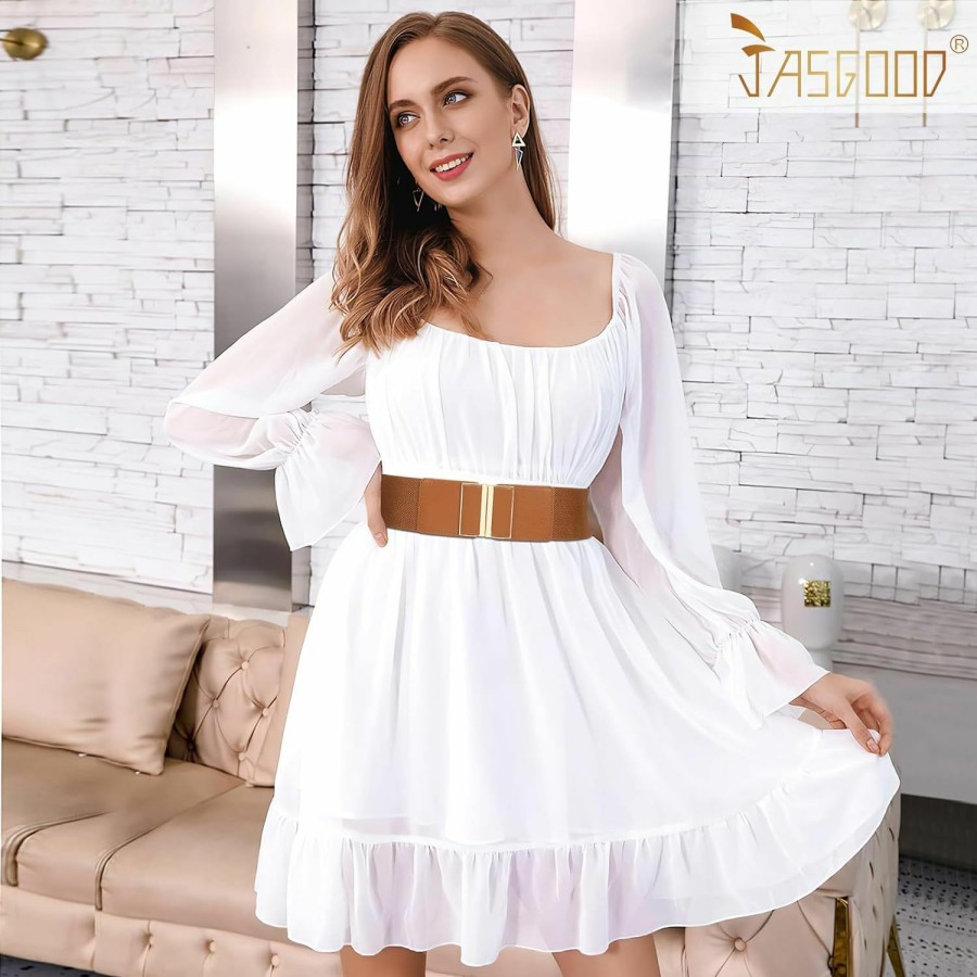 JASGOOD Jasgood Wide Elastic Stretch Waist Belts For Women Dress Vintage Belt | Belts