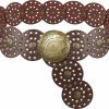 Glamorstar Glamorstar Wide Disc Belt For Women Concho Leather Waist Belts Vintage Western Belt For Dresses | Belts