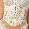 Asooll Asooll Lace Up Corset Belts Bustier Floral Printed Wide Underbust Corset Belt Costume Clothing Dress Waist Belts For Women | Belts