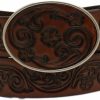 ARIAT Ariat Women'S 1.5" Flower Tooled Strap And Buckle Brown Leather Belt | Belts