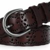 JASGOOD Jasgood Women'S Hollow Flower Leather Belt For Jeans Pants Wide Belt For Ladies | Belts