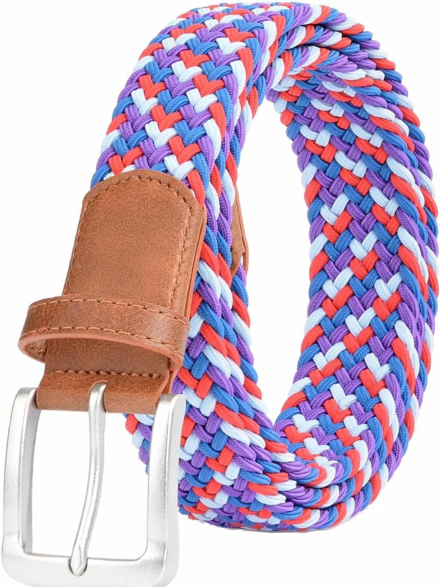 YWHCHI Elastic Braided Belt For Men & Women, For Casual Pants Jeans Multicolor Fabric Woven Stretch Golf Belt | Belts