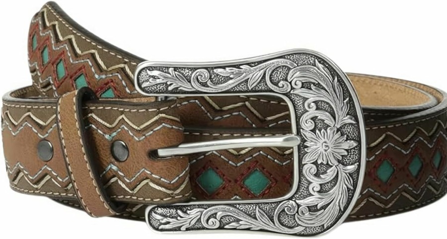 ARIAT Ariat Women'S Blue Diamond Inlay Center Belt | Belts