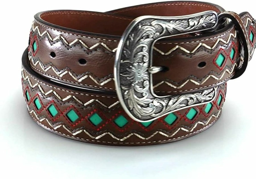 ARIAT Ariat Women'S Blue Diamond Inlay Center Belt | Belts