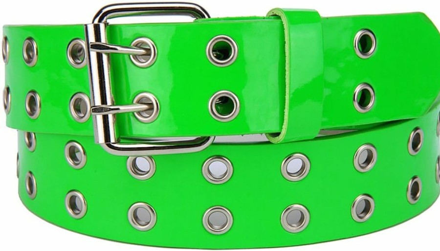 NYFASHION101 Solid Rich Fashion Color Double Grommet Belt | Belts