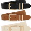 XZQTIVE Xzqtive 3 Pack Women Belts For Jeans Dresses Pants Ladies Leather Waist Belt With Gold Buckle | Belts