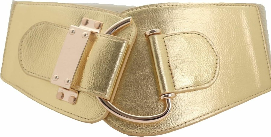 TrendyFashionJewelry Trendyfashionjewelry Women Fashion Gold Elastic Waistband Belt Waist Hip Metal Hook Buckle Size M L | Belts