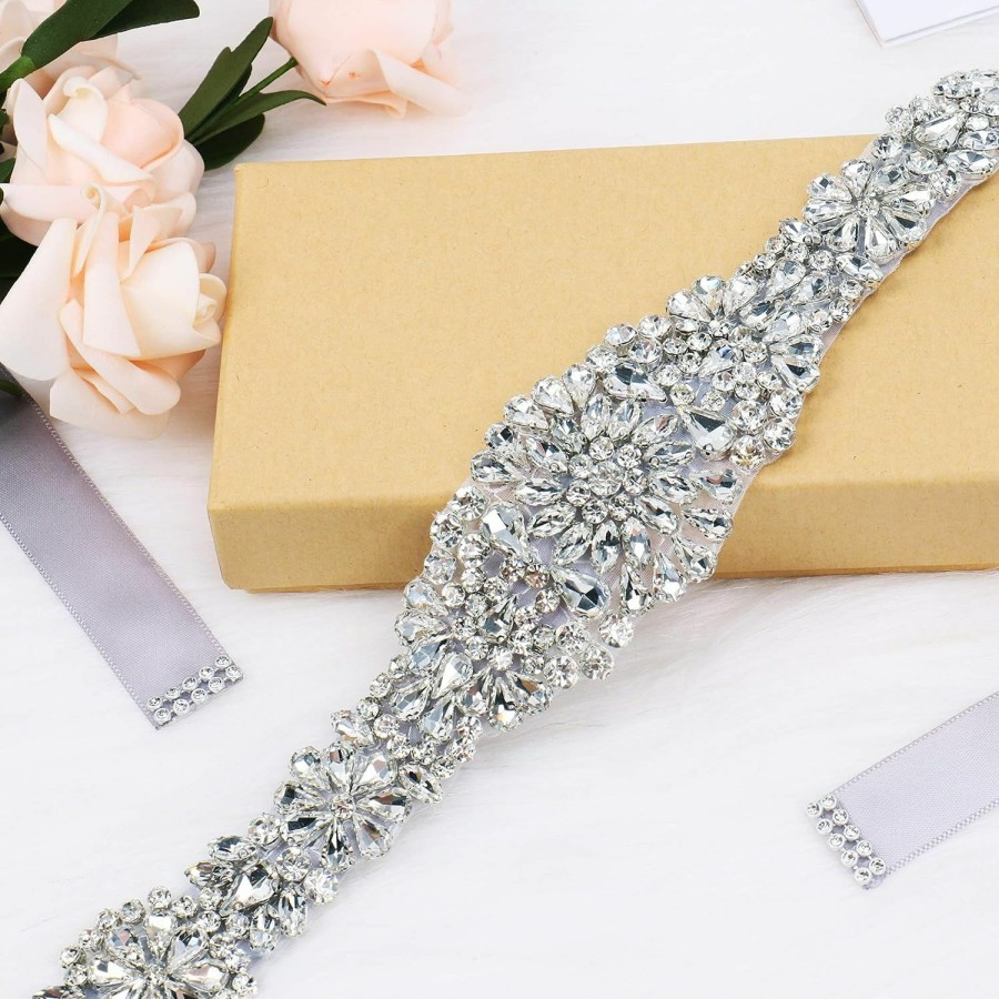 Tendaisy Tendaisy Wedding Belt Women'S Rhinestone Wedding Sash Belt Crystal Sashes Bridal Belts For Bridal Gowns | Belts