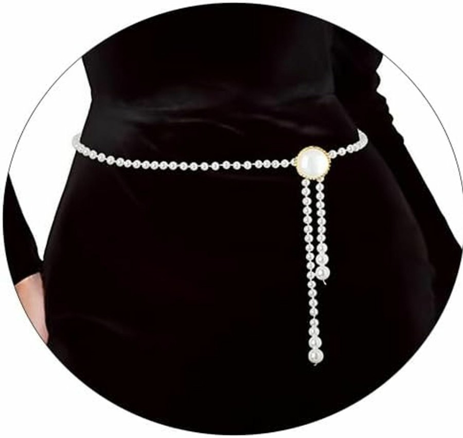 Wriidy Wriidy Pearl Belt White Waist Chain Adjustable Dresses Plus Size Women Belly Jewelry Accessories For Girls | Belts