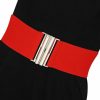 Ro Rox Ro Rox Florence Vintage Belt | Elasticated Belt For Women | Retro Wide Belt | Nurse 50'S Style Belt With Silver Buckle | Belts