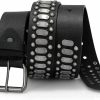 SUOSDEY Suosdey Black Studded Belt,Y2K Silver Metal Grommet Belt For Men Women Punk Rock Style For Jeans Pants | Belts