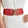 Floerns Floerns Women'S Symmetrical Buckle Wide Belt For Dresses Elastic Vintage Belt | Belts