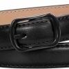 XZQTIVE Xzqtive Black Skinny Belt For Women Jeans Thin Leather Waist Belts With Black Metal Prong Buckle | Belts