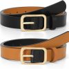 WHIPPY Whippy Women Reversible Leather Belt For Jeans Pants Dress Gold Buckle Fashion Ladies Belt | Belts