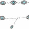 ARIAT Ariat Turquoise Concho Chain Belt - Ladies, Silver | Belts