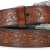 TRIWORKS Western Belt For Women Men Cowgirl Cowboy Floral Engraved Tooled Leather Belt With Buckle For Jeans Pants Rodeo | Belts