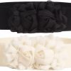 QIANXISUN Qianxisun Women'S 2 Packs Elastic Corset Waist Belts Stretch Wide Double Rose-Flower For Wedding Dresses | Belts