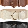 SATINIOR 3 Pieces Women Wide Belt For Dress Women Dress Belt Stretchy Cinch Leather Elastic Belt For Ladies Dress Decoration | Belts