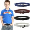 Jiuguva Jiuguva 4 Pieces Kids Belts For Boys Elastic Braided Belts Stretch Belt Brown Black Dark Blue Gray Woven Belt Expandable Belts With Buckle For Clothing Waist | Belts