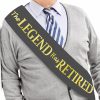 JPACO The Legend Has Retired Sash Elegant Black And Gold Foil Legendary Sash For Both Women And Men & A Large Gold Safety Pin. Perfect For Retirement Parties By Jpaco | Belts