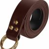 YIZITLAA Yizitlaa Medieval Halloween Leather Belt Viking Renaissance Double O Ring Belts Reenactment Accessory | Belts