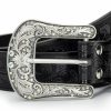 KorhLeoh Korhleoh Women'S Vintage-Western-Cowboy-Belt With Rhinestone-Buckle, Floral Engraved Cowgirl Belt Waist Strap For Jeans | Belts