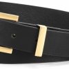 XZQTIVE Xzqtive Women'S Leather Belts For Jeans Pants Fashion Ladies Belt With Gold Silver Buckle Black Belt For Women | Belts