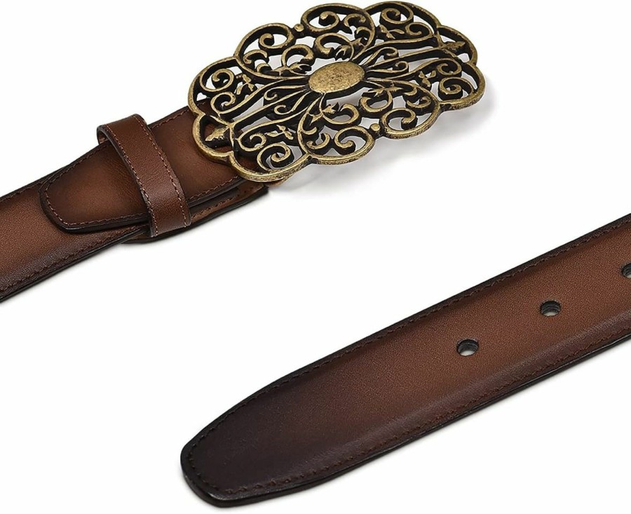 Cuadra Cuadra Women'S Western Belt In Bovine Leather With Studs Brown | Belts