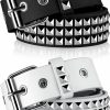 Vicenpal Vicenpal 2 Pieces Studded Belt Punk Rock Rivet Belt Metal Pyramid Pu Leather Belt Emo Belt For Women Men | Belts