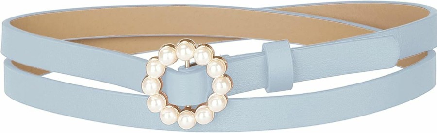 Allegra K Allegra K Womens Plus Size Waist Belts Pearl Narrow Leather Adjustable Belt For Jeans Dresses Pants | Belts