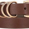 TRIWORKS Women Leather Belt For Jeans Pants Ladies Leather Belts With Gold Buckle | Belts