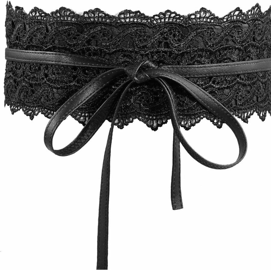 HIQUACC Lace-Up Waist Belt Faux Leather Corset Belt Tie Wrap Bowknot Waistband For Women | Belts