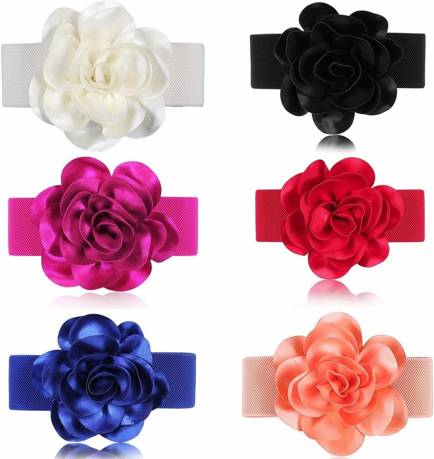 Worry-Free Large Single Rose-Flower Wide Elastic Corset Waist Belt For Women Girls Dress | Belts