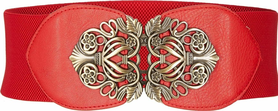 BlackButterfly Blackbutterfly 3 Inch Wide Waspie Elastic Vintage Buckle Waist Belt | Belts