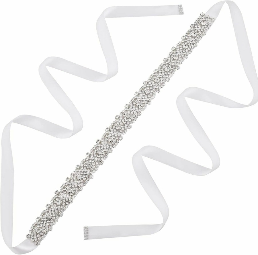 WEZTEZ Weztez Women'S Rhinestone Wedding Sash Belt Crystal Bridal Belts For Wedding Evening Gown | Belts