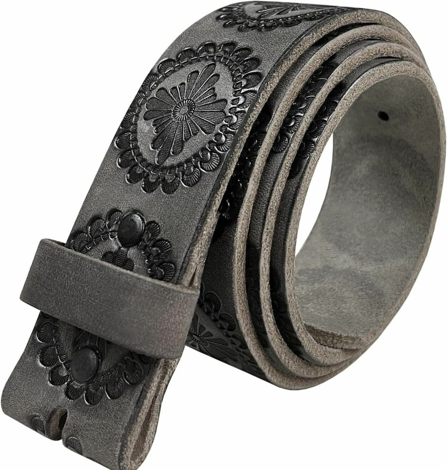 Belts.com Cowboy Cowgirl Western Tooled Floral Embossed Full Grain Genuine Leather Belt Strap 1-1/2"(38Mm) Wide | Belts