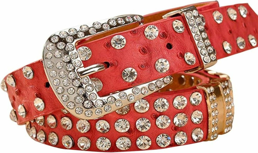 Wemi Tipinoice Women'S Western Cowgirl Rhinestone Studded Bling Belt, Length 41 Inch | Belts