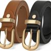 JASGOOD Jasgood Women'S Leather Belt For Jeans Pants, Fashion Ladies Belt For Dresses With Gold Buckle | Belts