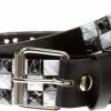 beltiscool Snap On 1 1/2" White & Black Checkerboard Punk Rock Studded Belt | Belts