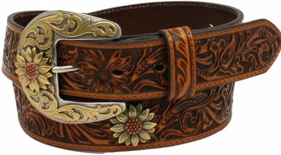 ARIAT Ariat Women'S Floral Tooled Sunflower Concho Belt | Belts