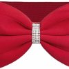 Choleeki Women'S Elastic Bow Belt Wide Rhinestone Stretch Belts Ladies Waist Accessories For Dress Jeans | Belts