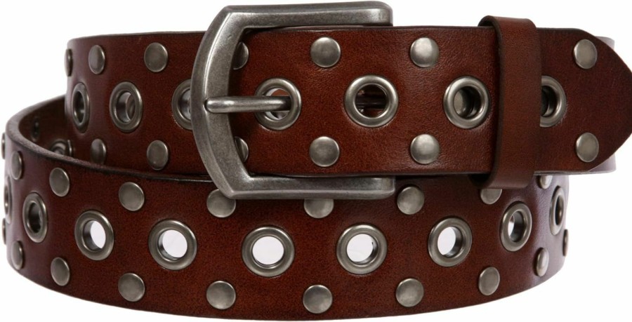 beltiscool Casual Riveted Studded Grommets & Studs Solid Leather Belt | Belts