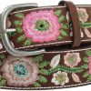 ARIAT Ariat Women'S Embroidered Floral Belt, Genuine Leather, Removable Buckle, Brown, Sizes S-Xl | Belts