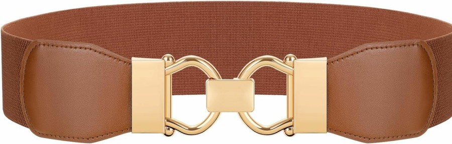 JASGOOD Jasgood Wide Stretchy Belt For Women Elastic Waist Belt For Dresses Fashion Belt With Gold Buckle | Belts