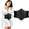 JASGOOD Jasgood Women Corset Cinch Belt Lace-Up Elastic Waist Belt, Tied Costume Waspie Waist Belt For Women 5.9" Width | Belts