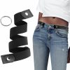 YUNDUOJIA Yunduojia Buckle Free Belt For Women Men, Black Elastic Waist Adjustable Stretchy Invisible Buckleless Belt For Jeans Pants Shorts | Belts