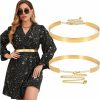 WHIPPY Whippy Women Gold/Silver Metal Belt Shiny Polished Adjustable Gold Metal Mirror Waist Belt | Belts