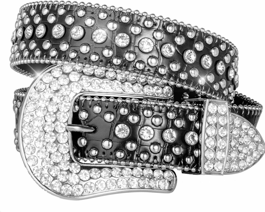 Archbelt Rhinestone Belts For Women Western Belt Cowgirl Cowboy Studded Leather Y2K Bling Belts For Jeans Pants Dress | Belts