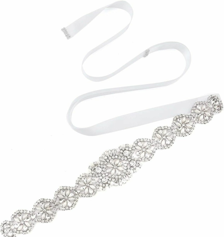 Ayliss Ayliss Wedding Sash Bridal Belts Braided Rhinestone Crystal Pearl Hairband For Bridal Grown/Formal Dress | Belts