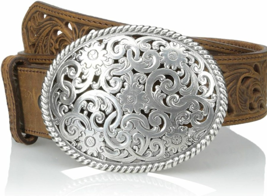 Overland Sheepskin Co Tony Lama Women'S Filigree Trophy, Bark, 32 | Belts